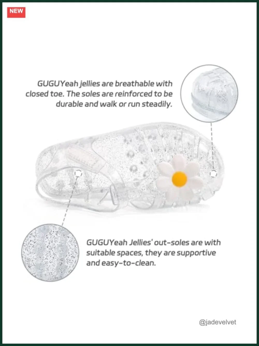 Closed Toe Princess Fisherman Jelly Sandals with Glitter